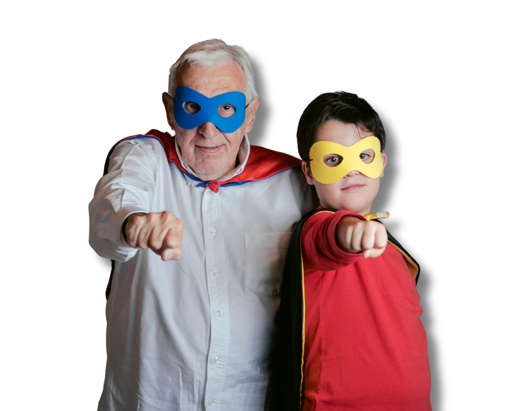 A superhero family together &mdash; protected by final expense insurance from AccuQuote