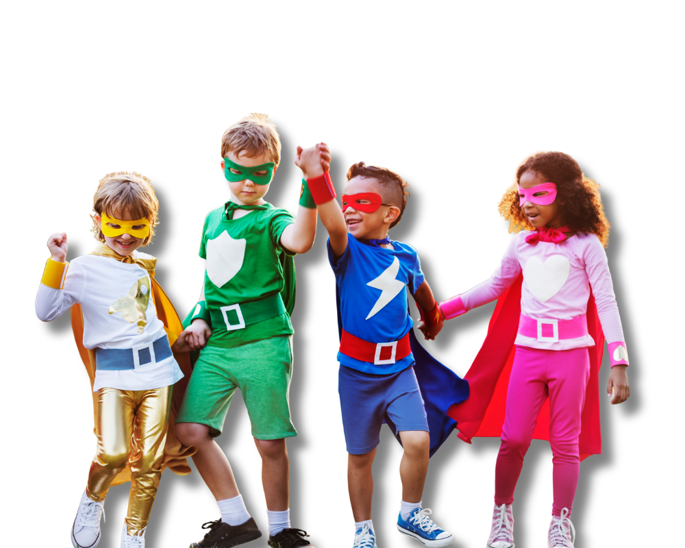 A superhero family together &mdash; guided by the licensed advisors at AccuQuote