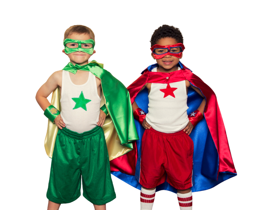 A superhero family together, protected for life by indexed universal life insurance from AccuQuote
