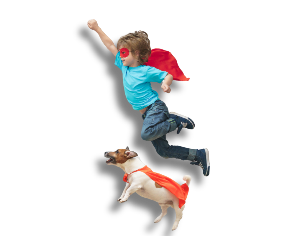 A superhero family together — protected for life by universal life insurance from AccuQuote
