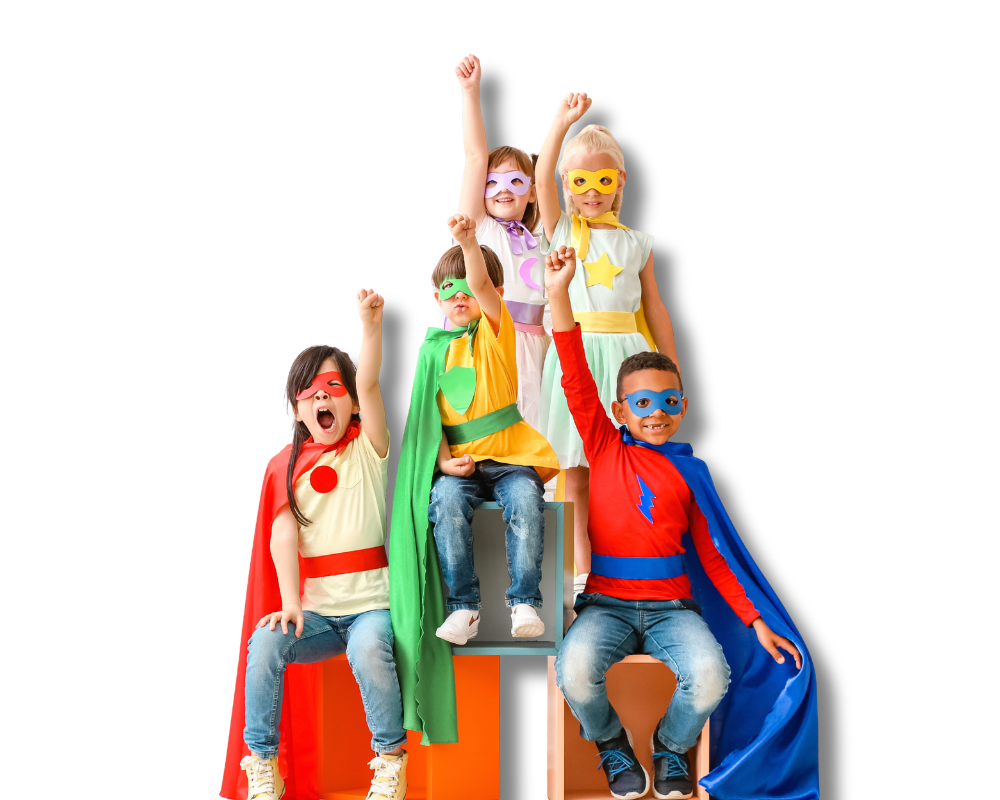 A superhero family together — protected for life by permanent life insurance from AccuQuote